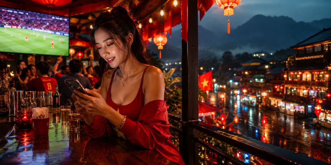 Người dùng Sa Pa xem bóng đá và đọc đánh giá nền tảng trên điện thoại